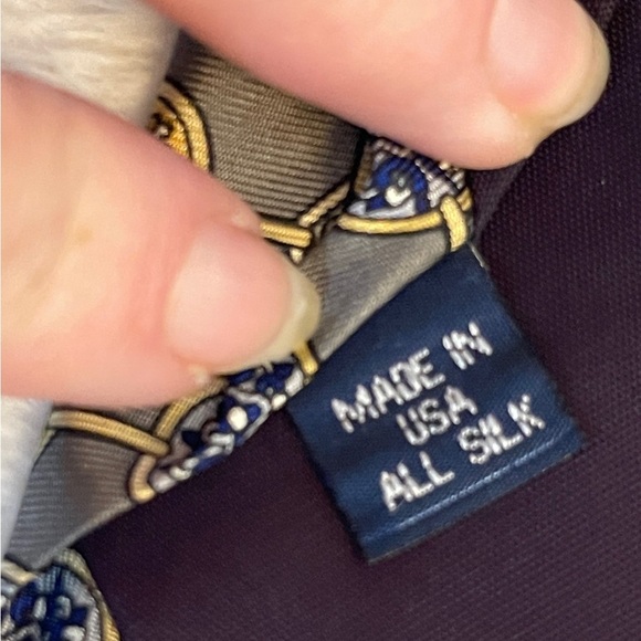 Sophisticated Gray and Blue Designer Tie - Picture 5 of 5